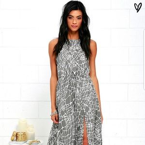 Marble Mood Grey Print Maxi Dress